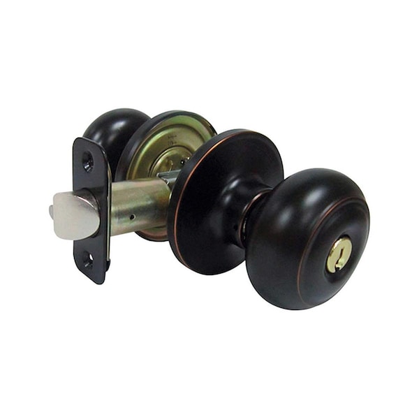 Book Publishing Co Fancy Mushroom Aged Bronze Metal Entry Knob - 3 Grade Right Handed GR1676965 - main